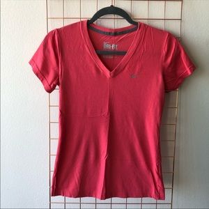 Nike | Dri-Fit V-Neck Tee — Hot Pink
